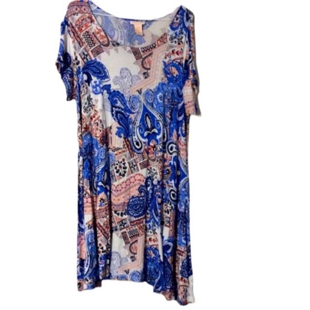 KLOZLYNE Colorful Paisley Print Tunic Dress SIZE Large